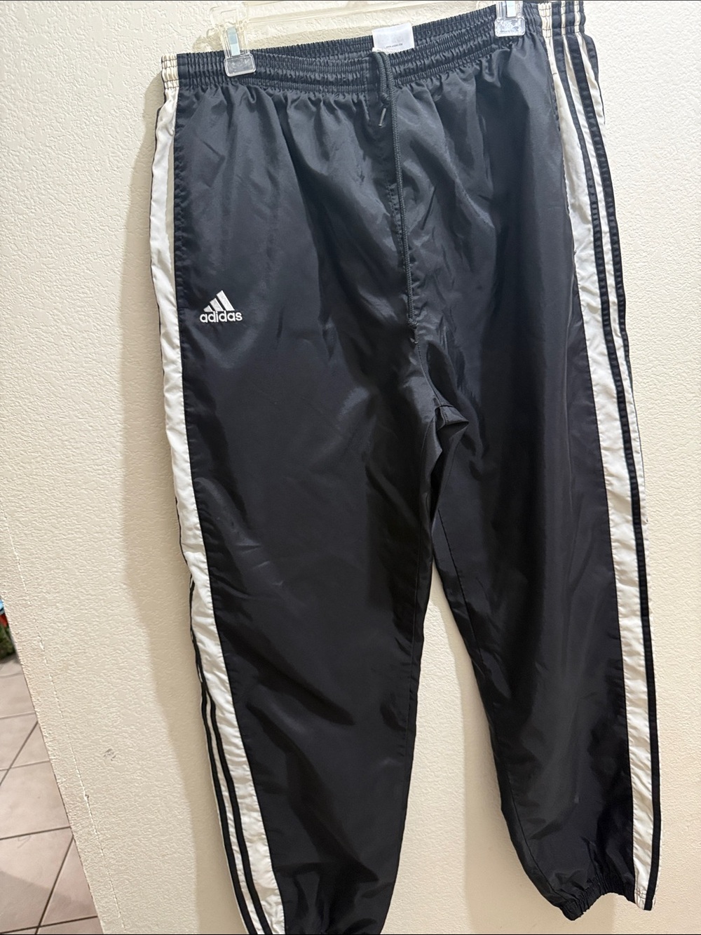 adidas Black Kids Track Pants with White Side Stripes